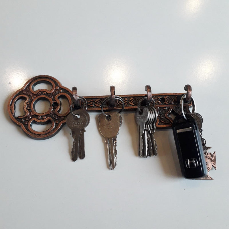 Pack Of 2 Metal Key Shape 4 Hooks Key Holder