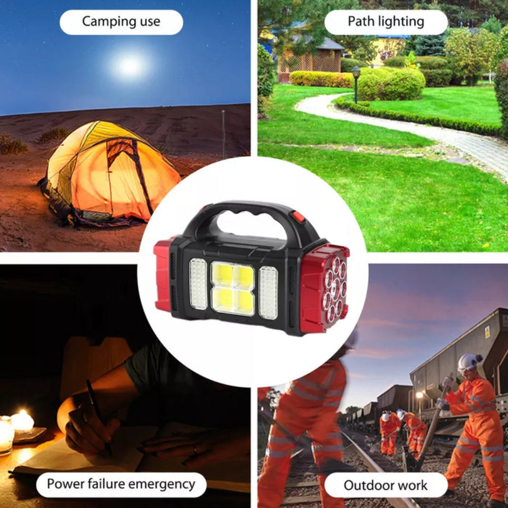 Multifunctional Portable 38W Solar Emergency Lamp With Power Bank