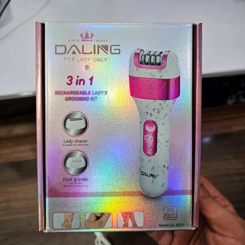 DL-6021 Daling 3-In-1 Rechargeable Grooming Kit For Women