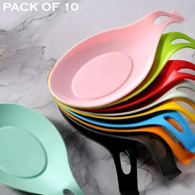 Pack Of 10 Heat-Resistant Spoon Shelf Rest Spatula Holder Kitchen Storage Tool Scoop Bracket Stands