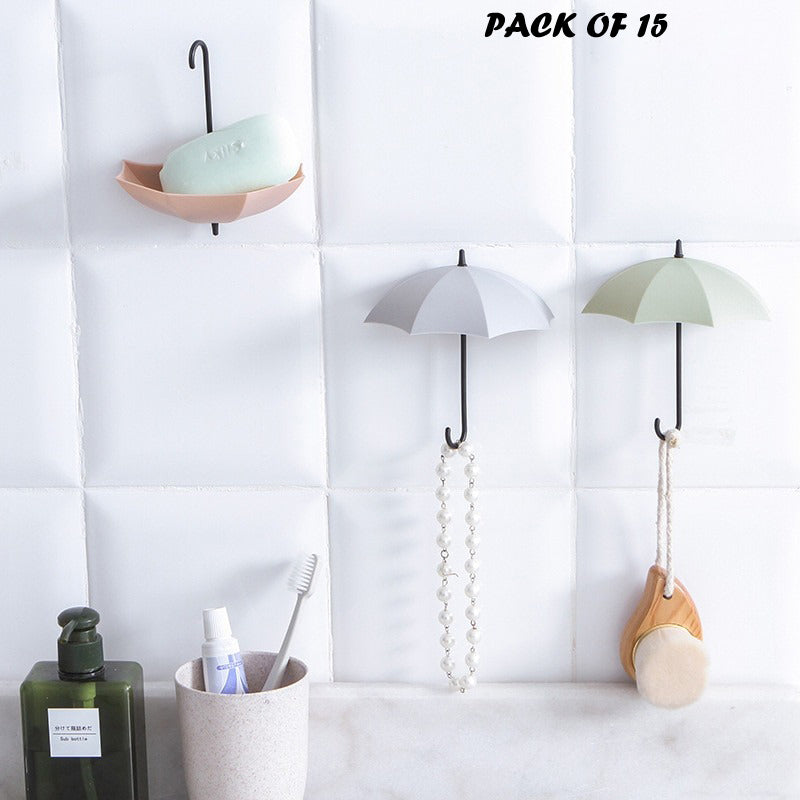 Pack Of 15 Pcs Umbrella Hook Wall Door Key Hanger Key Holder Decorative Hooks