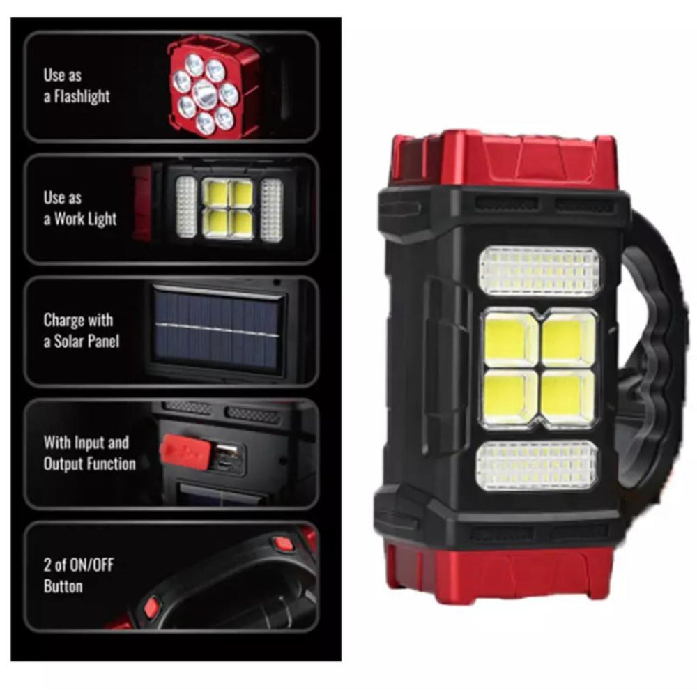 Multifunctional Portable 38W Solar Emergency Lamp With Power Bank