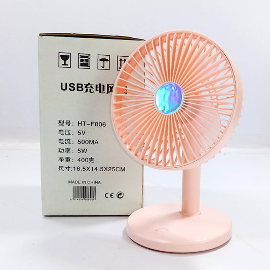 HT-F006 Mini Portable USB Charging 3-Blade Fan With 3 Breeze Gears