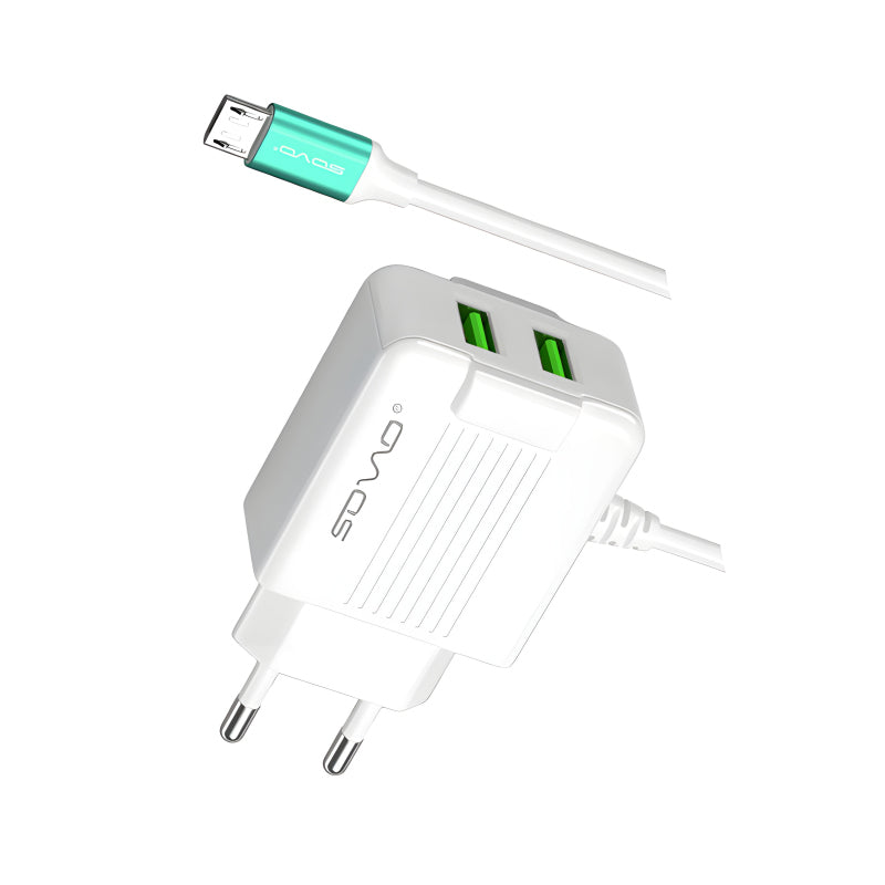 SOVO 2.4-Amp High Quality Micro Charger With Dual USB Output