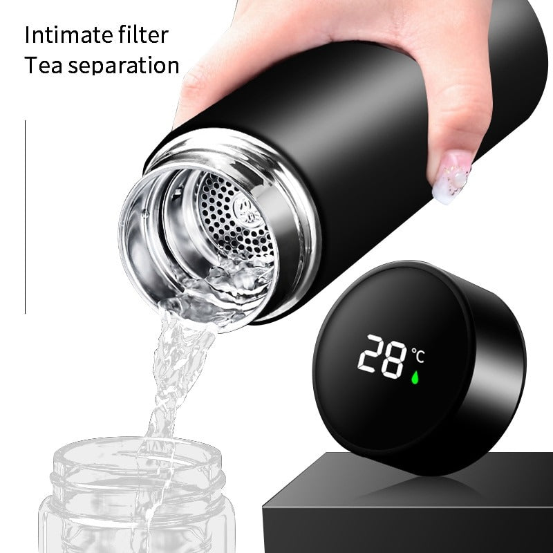 500ml Smart Water Bottle Intelligent Stainless Steel Thermos LED Temperature Display