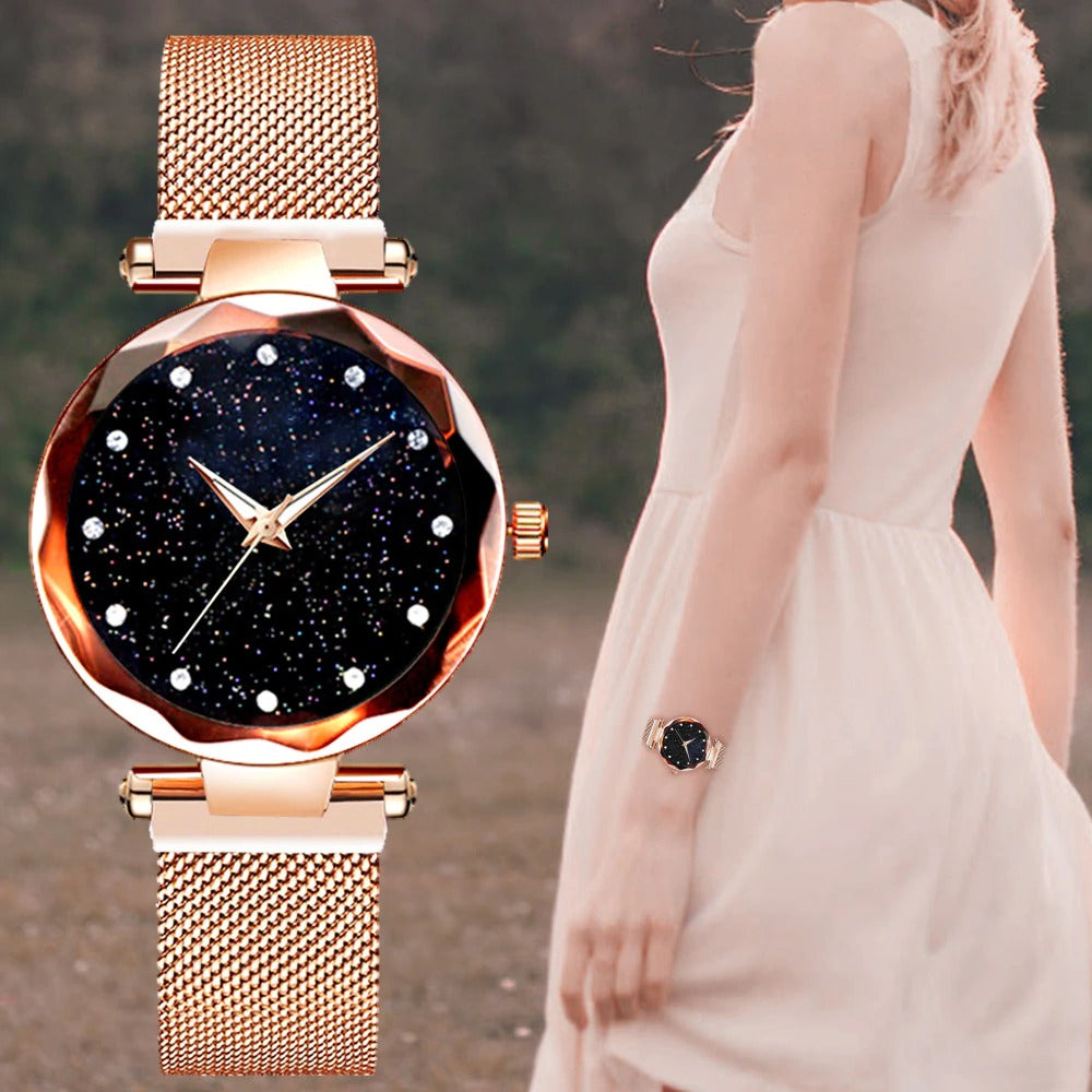 Luxury Women Watch Fashion Elegant Magnet Buckle Vibrato Ladies Wrist Watch Quartz