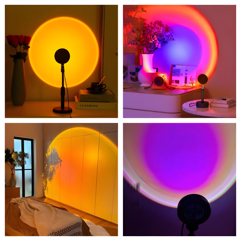 High-Efficiency USB Sunset Projector Lamp With 16-Color LED And Remote Control