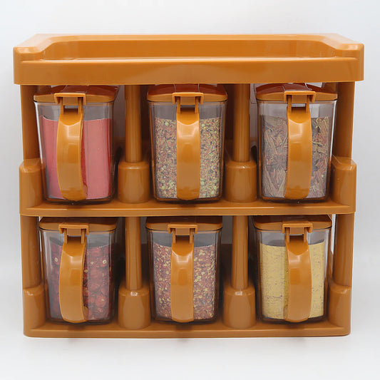 Spice Rack Tier Set With 6 Spice Jars