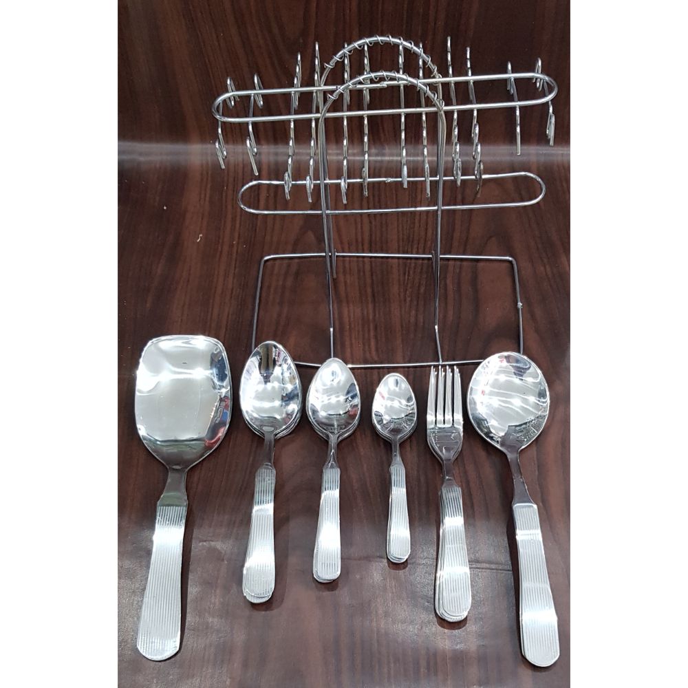 29pcs Stainless Steel Spoons Forks Cutlery Set With Holder Stand High Quality