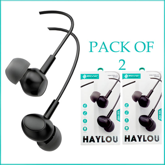 Pack Of 2 SOVO SH-55 Haylou High Fidelity Sound Quality Handsfree