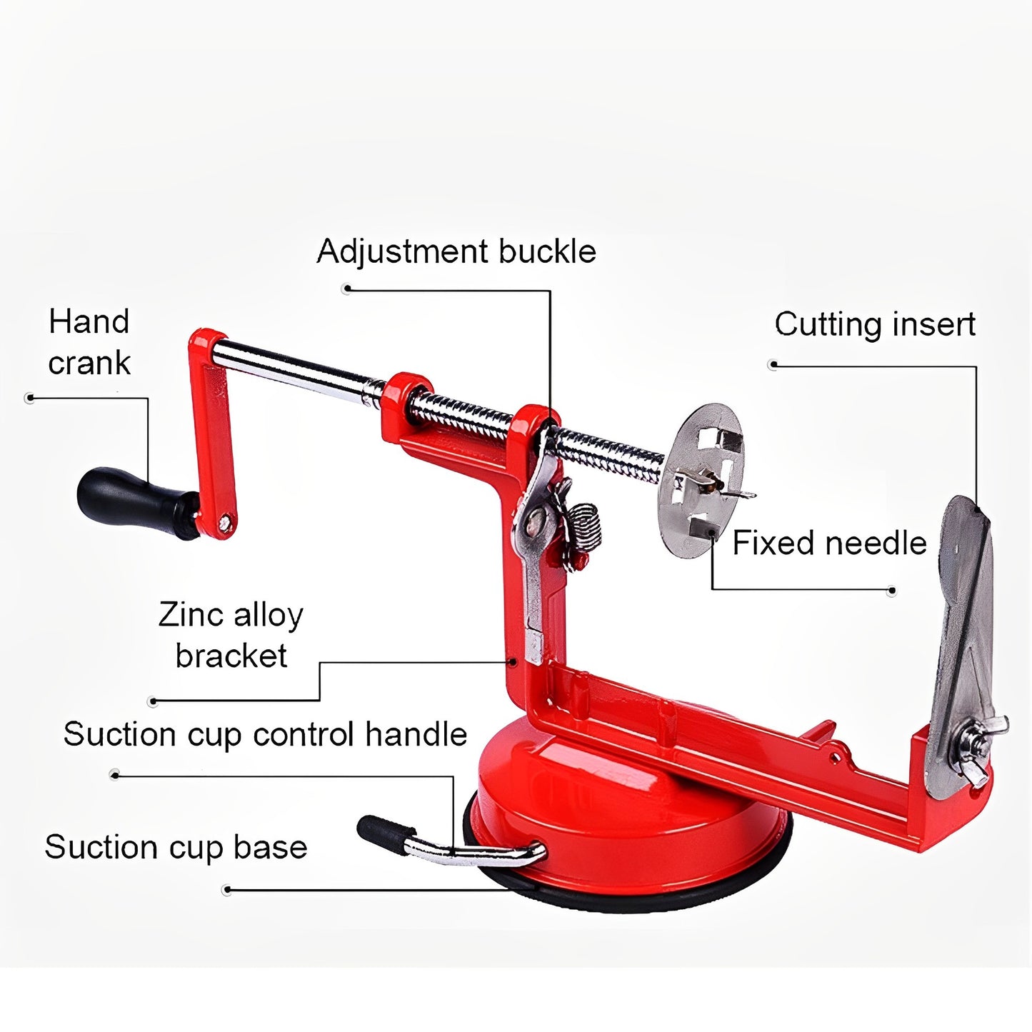 High-Quality Stainless-Steel Spiral Potato Slicer With Non-Slip Rubber Feet