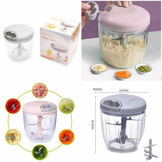 Manual Garlic Chopper Hand-Powered Food Chopper Mini Pull String Design Food Processor, Mincer,Garlic Press Mincer Pepper Chili Nuts Meat Grinder