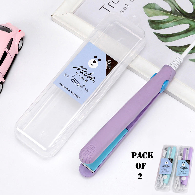 Pack Of 2 Best Quality Mini Portable Hair Straighteners With Plastic Cases