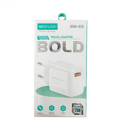 SOVO SE-49 BOLD High-Quality 25W Travel Adapter