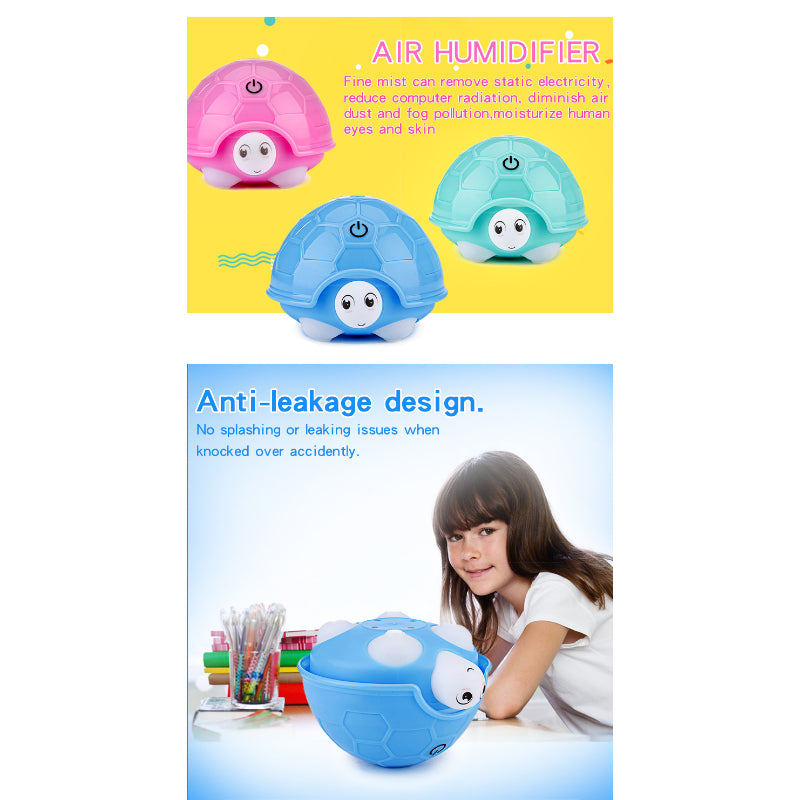 160ml Mini Turtle LED Air Humidifier With 7 Color Changing Light