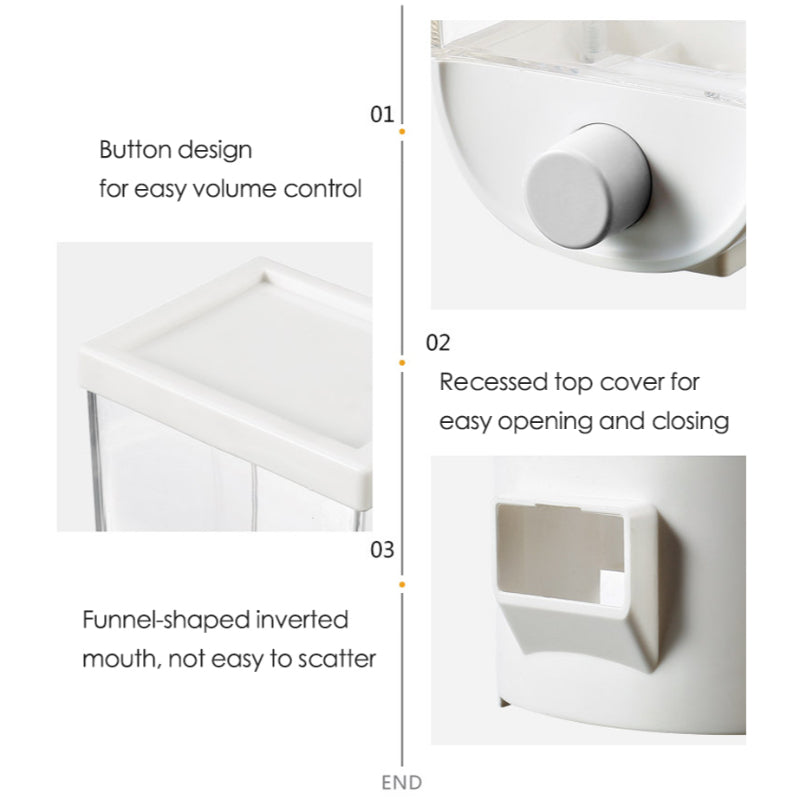 1500ml Transparent Body Eco-Friendly Wall Mounted Grain Storage Box