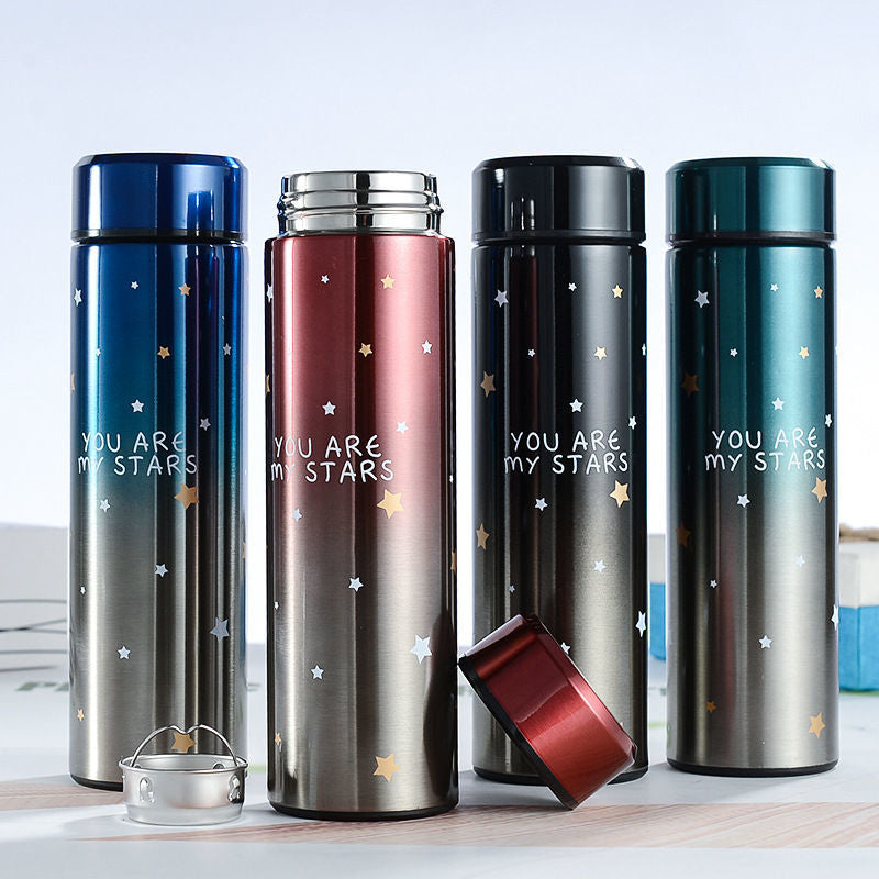 500ml Stainless Steel Starry Sky Gradient LED Temperature Display Vacuum Insulated Bottle