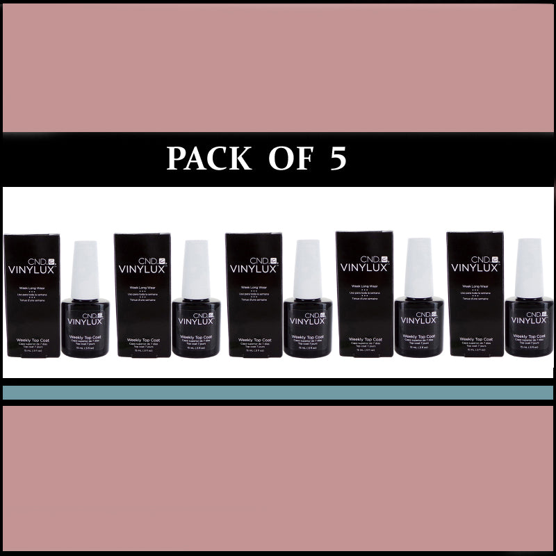 Pack Of 5 CND Vinylux Weekly Top Coat Long Lasting Beauty Tool USA Made