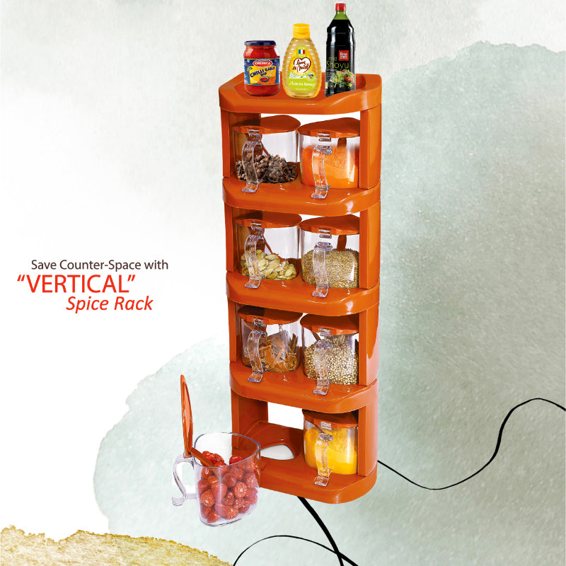 Pretty Neat 5 Tier New Vertical Style Spice Rack 8 PCs Set