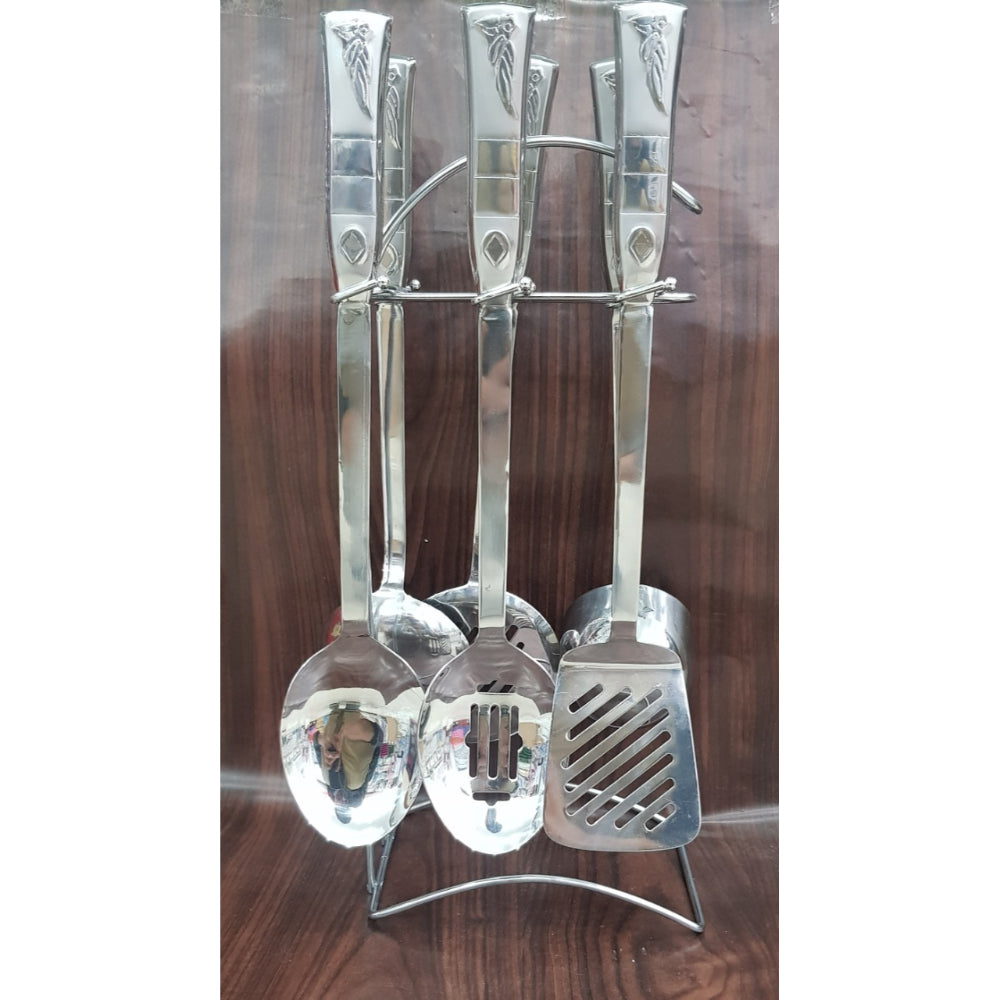 7pcs Stainless Steel Cutlery Set With Holder Stand High Quality