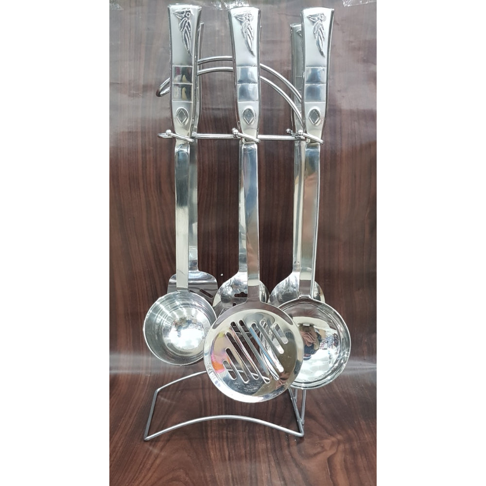 7pcs Stainless Steel Cutlery Set With Holder Stand High Quality