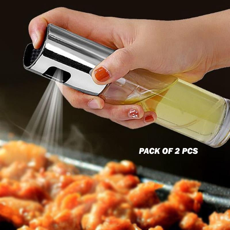 Set of 2 pcs Kitchen Baking Oil Cook Spray Bottles – Vinegar Dispenser Cooking Tools with Oil Sprayer