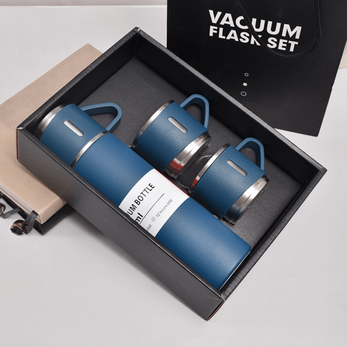 Stainless Steel Vacuum Flask Set 500ml Double Wall Thermos Set Vacuum Flask Gift Set With Double Lids