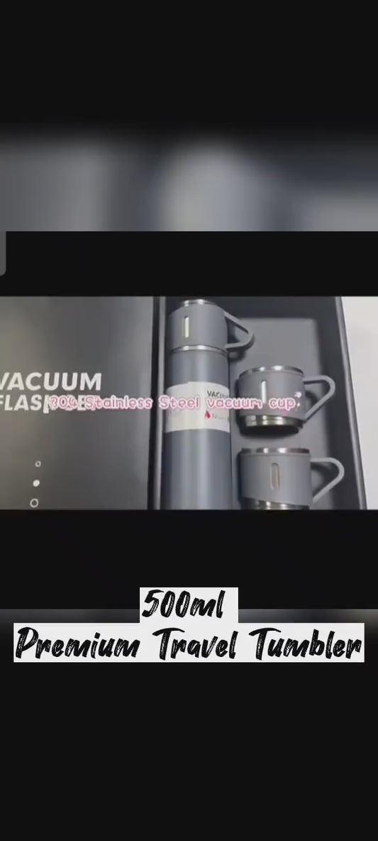 Stainless Steel Vacuum Flask Set 500ml Double Wall Thermos Set Vacuum Flask Gift Set With Double Lids