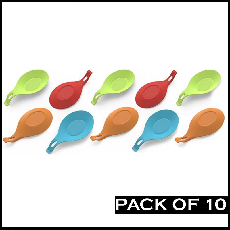 Pack Of 10 Heat-Resistant Spoon Shelf Rest Spatula Holder Kitchen Storage Tool Scoop Bracket Stands