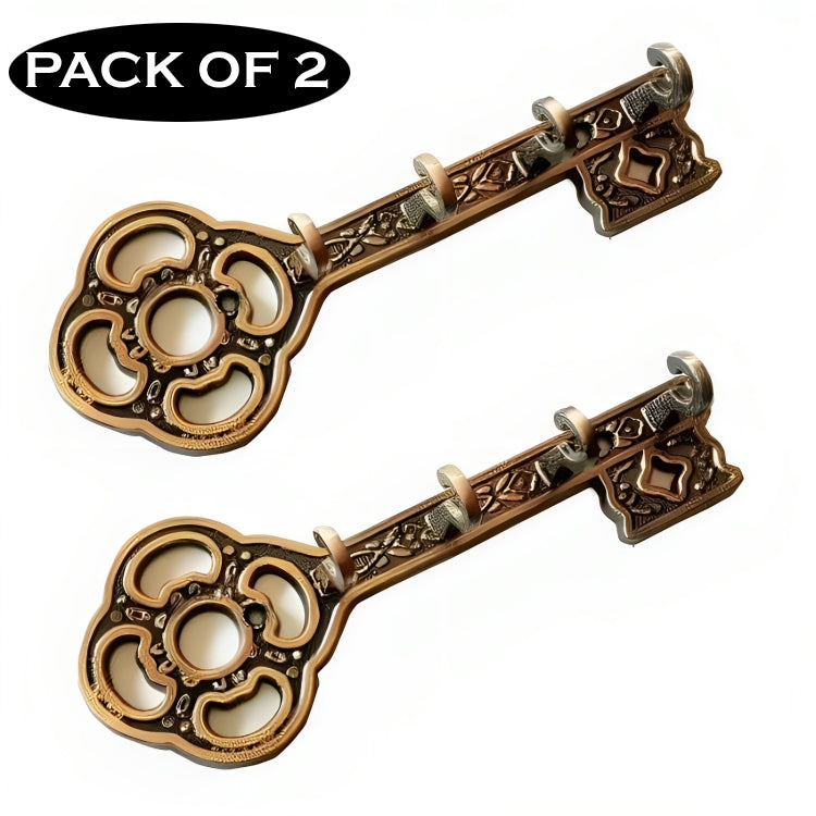 Pack Of 2 Metal Key Shape 4 Hooks Key Holder