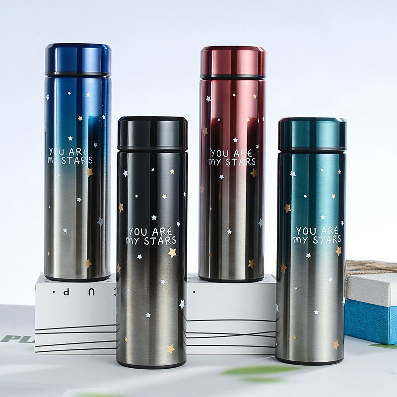 500ml Stainless Steel Starry Sky Gradient LED Temperature Display Vacuum Insulated Bottle